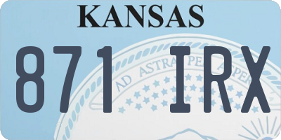 KS license plate 871IRX