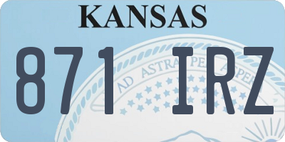 KS license plate 871IRZ