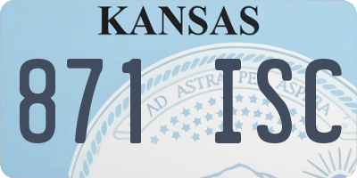 KS license plate 871ISC