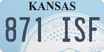 KS license plate 871ISF