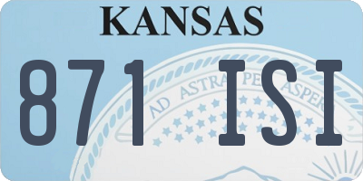 KS license plate 871ISI