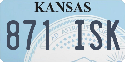 KS license plate 871ISK