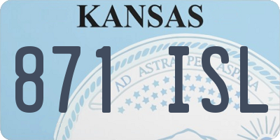 KS license plate 871ISL