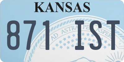 KS license plate 871IST