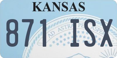 KS license plate 871ISX