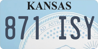 KS license plate 871ISY