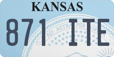 KS license plate 871ITE