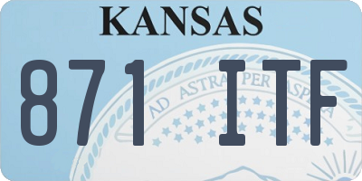 KS license plate 871ITF