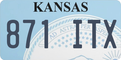 KS license plate 871ITX