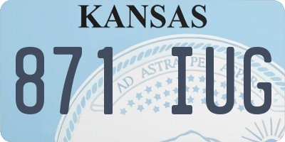 KS license plate 871IUG