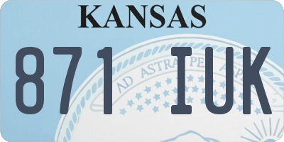 KS license plate 871IUK