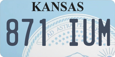 KS license plate 871IUM