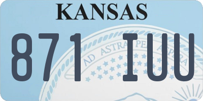 KS license plate 871IUU