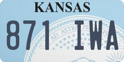 KS license plate 871IWA