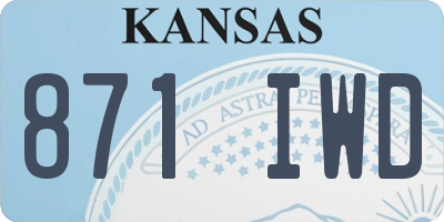 KS license plate 871IWD