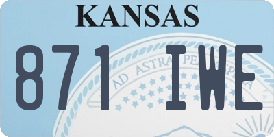KS license plate 871IWE