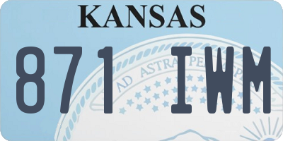 KS license plate 871IWM