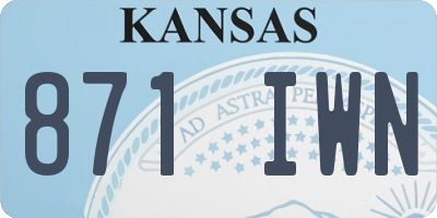 KS license plate 871IWN