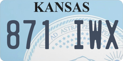 KS license plate 871IWX