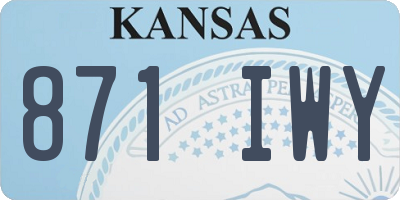 KS license plate 871IWY