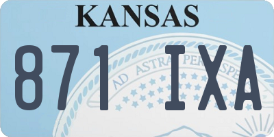 KS license plate 871IXA