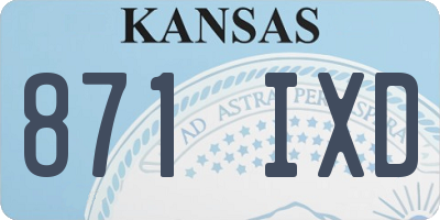 KS license plate 871IXD