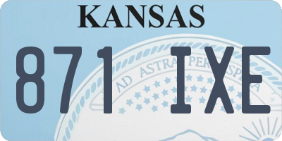 KS license plate 871IXE