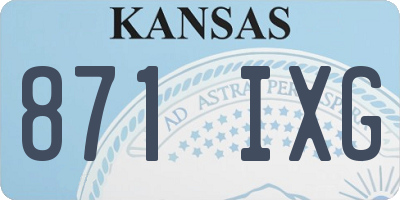KS license plate 871IXG