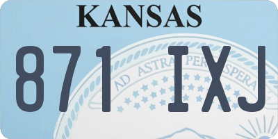 KS license plate 871IXJ