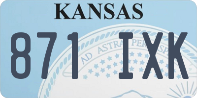 KS license plate 871IXK