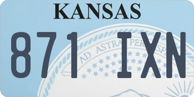 KS license plate 871IXN