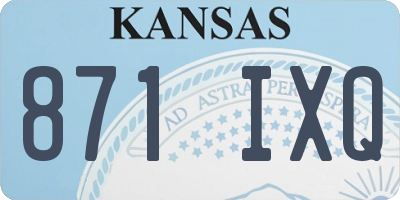 KS license plate 871IXQ