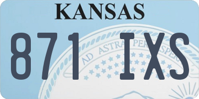 KS license plate 871IXS