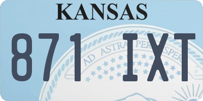 KS license plate 871IXT