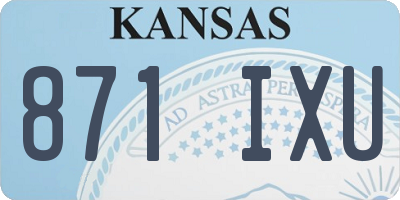 KS license plate 871IXU