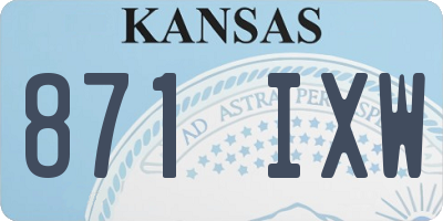 KS license plate 871IXW