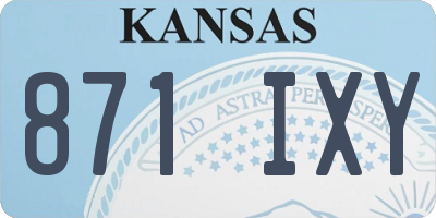 KS license plate 871IXY