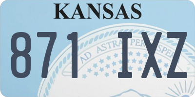 KS license plate 871IXZ