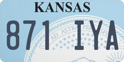 KS license plate 871IYA