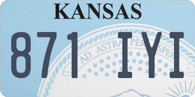 KS license plate 871IYI