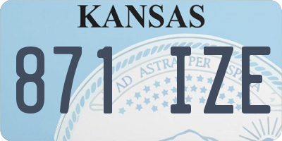 KS license plate 871IZE