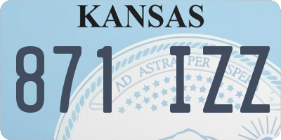 KS license plate 871IZZ