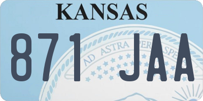 KS license plate 871JAA