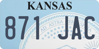 KS license plate 871JAC