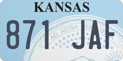 KS license plate 871JAF