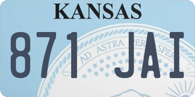 KS license plate 871JAI
