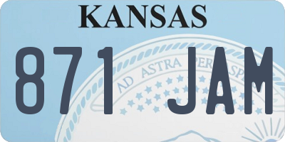 KS license plate 871JAM