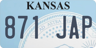 KS license plate 871JAP