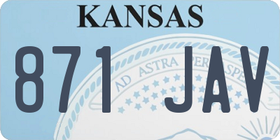 KS license plate 871JAV