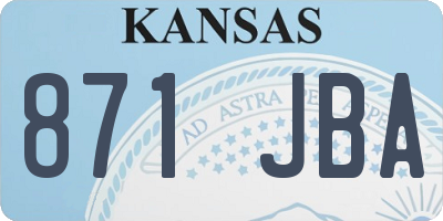 KS license plate 871JBA